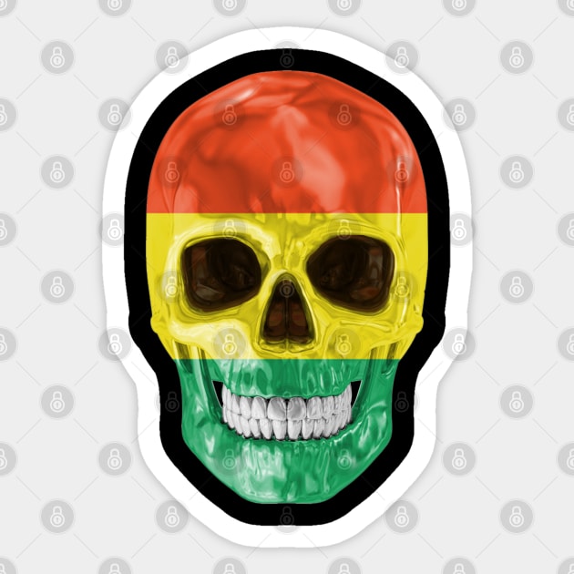 Bolivia Flag Skull - Gift for Bolivian With Roots From Bolivia Sticker by Country Flags